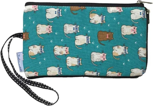 Vista 12 de Tainada Bolso de mano para teléfono para mujer, con doble cremallera, cartera para iPhone 15 Pro Max, 15 Plus, Samsung S23+ Azure Blue
