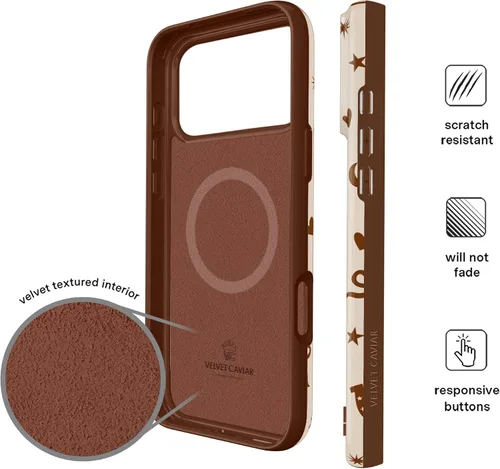 Vista 1203 de VELVET CAVIAR Funda para iPhone 15, compatible con MagSafe, probada contra caídas de 10 pies, fundas protectoras de diseño, leopardo color rosa