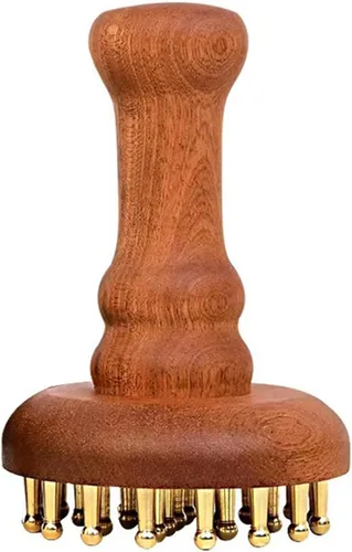 Vista 10 de Peine de masaje de cabeza de cobre de 24 dientes para cuerpo y cuero cabelludo, cepillo masajeador de punto meridiano para cuerpo y cuero cabelludo
