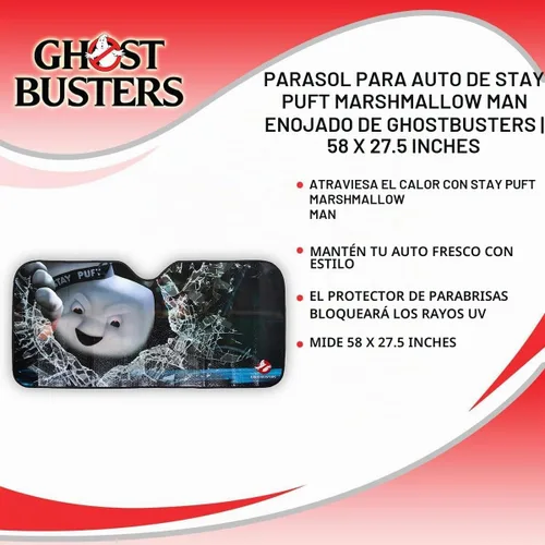 Vista 7 de Ghostbusters Angry Stay Puft Marshmallow Man - Parasol para automóvil 58 x 27.5 pulgadas