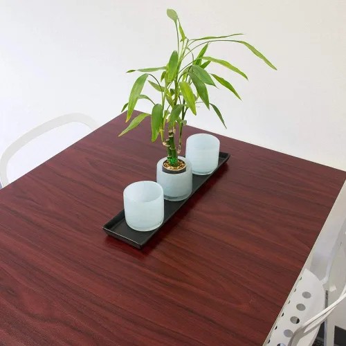 Vista 4 de d-c-fix 346-0038-4PKA - Película autoadhesiva decorativa, madera de caoba, rollo de 17 x 78 pulgadas, paquete de 4 con aplicador