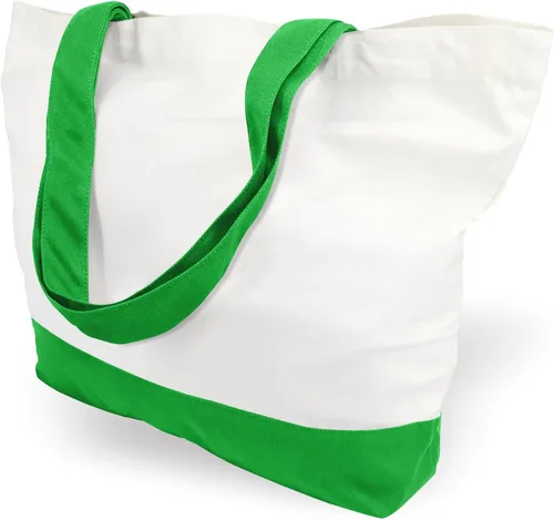 Vista 29 de TOPDesign - Paquete de 1 bolsa de lona de algodón, superfuerte, 12 onzas, bolsa para compras reutilizable, de tela, diseño moderno, en dos tonos