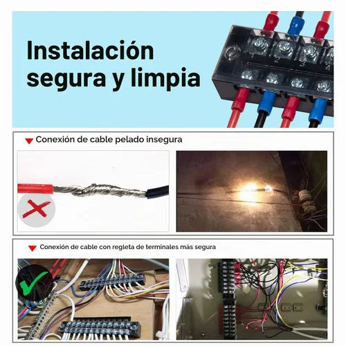 Vista 5 de Bloque de terminales, 4/5/6 circuitos 600V 15A de doble fila tornillo