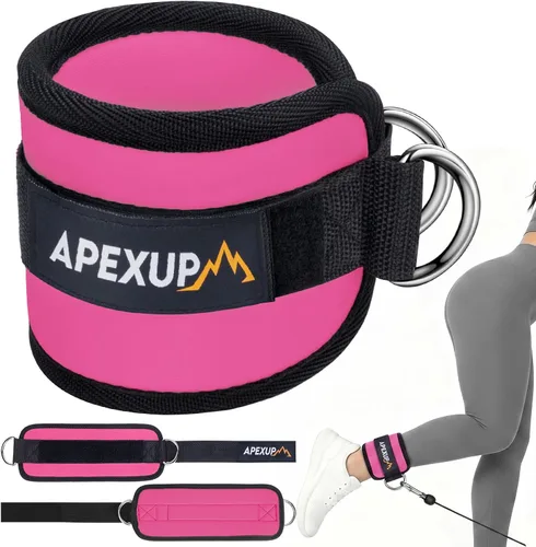 Vista 15 de APEXUP Correa de tobillo para máquina de cable, bandas de resistencia de tobillo, correas de tobillo de patada hacia atrás con cable para gimnasio