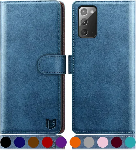 Vista 14 de SUANPOT Funda de piel tipo cartera para Samsung Galaxy Note 20 5G de 6.7 pulgadas con bloqueo RFID, tarjetero para tarjetas de crédito, funda