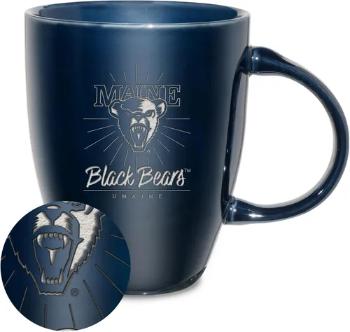 Vista 74 de Rico Industries - Taza de lustre cerámico con grabado láser de la NCAA de 18oz - Café-Té
