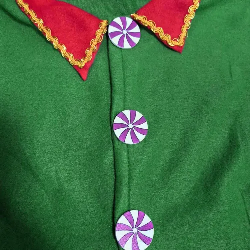 Vista 4 de Usaibhir Disfraz de elfo de Navidad, disfraz de Papá Noel, disfraces de Navidad para niños, hombres y mujeres, pantalones, sombrero, vestido