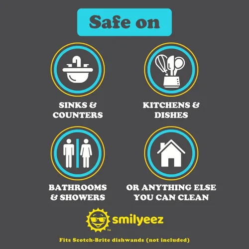 Vista 7 de Smilyeez Recambio de esponja punteada azul sin plástico para Scotch-Brite's Dishwand Recambio de 10 unidades con adaptador