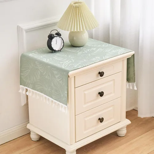 Vista 56 de Mantel Redondo Aqua Jacquard Pequeño de 40 Pulgadas, Manteles para Mesas de hasta 26" de Diámetro, Impermeable, Lavable, Sin Arrugas, Tela Suave