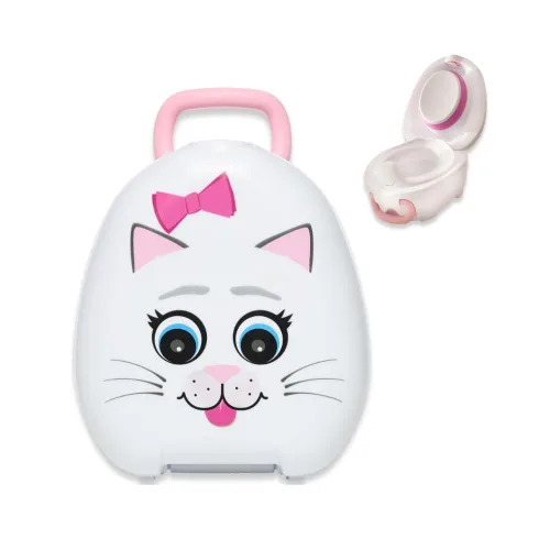 Vista 4 de My Carry Potty - Orinal de viaje para niños de 18 meses a 3 años, gato Gato Blanco