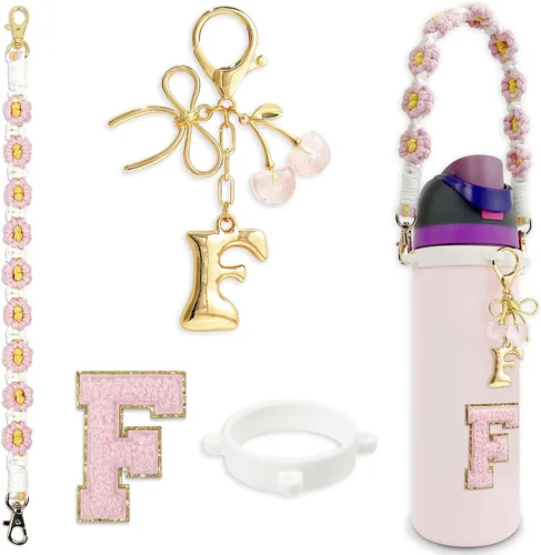 Vista 44 de Letter Handle Strap Accessories with Cute Initial Charm Compatible with Owala Water Bottle 24oz 32oz 40oz Owala Kids
