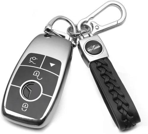 Vista 11 de Creativity Adecuado para funda de llaves Mercedes Benz. La caja de llaves de TPU suave avanzada es compatible con CLS CLA GLA AMG A C E S G GLC GLE