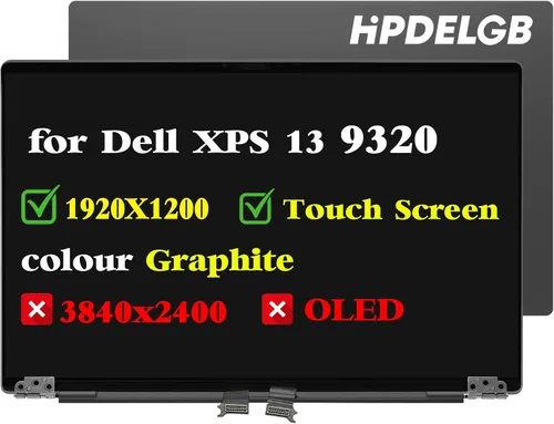 Vista 11 de Reemplazo para Dell XPS 13 Plus 9320 9PG51 09PG51 P151g J87XJ JNM7T 7G0RW 1920x1200 13.4 "LCD no táctil digitalizador Asamblea de pantalla (grafito)