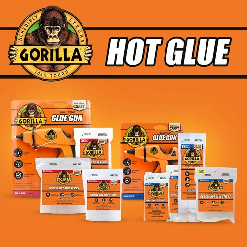 Vista 7 de Kit de pistola de pegamento caliente Gorilla (paquete de 1 pistola de pegamento caliente de tamaño completo y 45 barras) - Doble temperatura