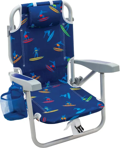 Vista 18 de Rio Beach - Silla de playa plegable de 5 posiciones para niños, color azul