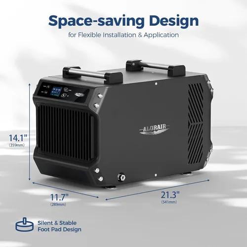 Vista 8 de ALORAIR 180 PPD Dehumidifier with Pump for Crawl Space and Basement Descongelación automática, inicio de memoria, hasta 2,300 pies cuadrados. Ft.