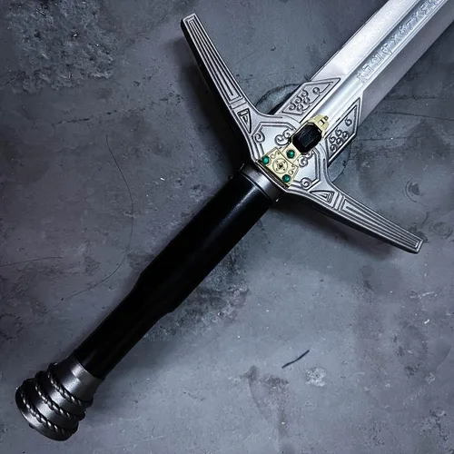 Vista 37 de Espada larga de caza de brujo de espuma medieval de 41 pulgadas para cosplay LARP disfraz Halloween