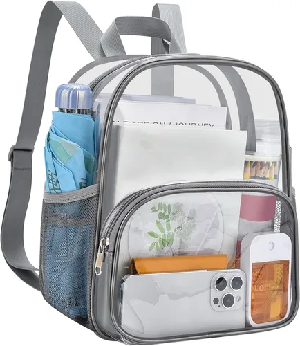 Vista 25 de USPECLARE Minimochila Transparente Aprobada para Estadio para Niños Pequeños y Niñas, Concierto, Festival, Eventos Deportivos, Aguamarina, Mediana