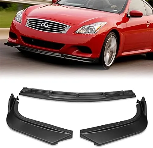 Vista 8 de Kit de 3 piezas de parachoques delantero Infiniti G37 Coupe/2DR, alerón de protección con moldura divisora estilo STP, difusor de aire y barbilla
