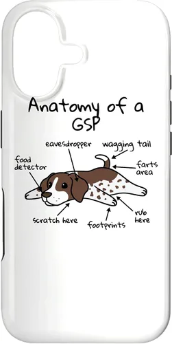 Vista 32 de iPhone 13 Anatomía de una funda de perro puntero alemán de pelo corto