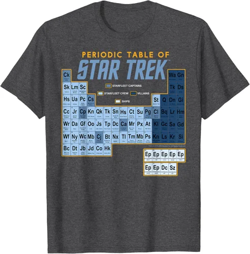 Vista 28 de Star Trek Camiseta de mesa periódica de la serie original, Negro, S