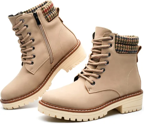 Vista 5 de DeYashopin Botas de senderismo antideslizantes para mujer, botas casuales para exteriores