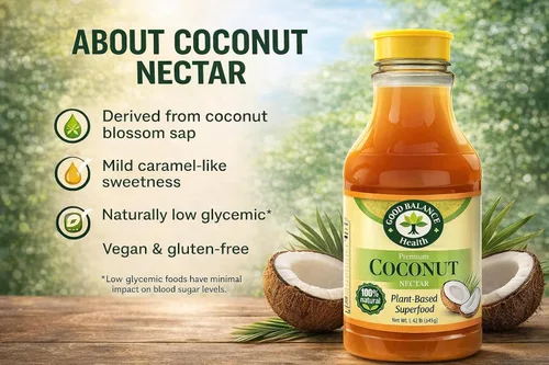 Vista 6 de Good Balance Health - Néctar de coco Edulcorante líquido natural Edulcorante de bajo índice glucémico Todo natural y orgánico Sustituto
