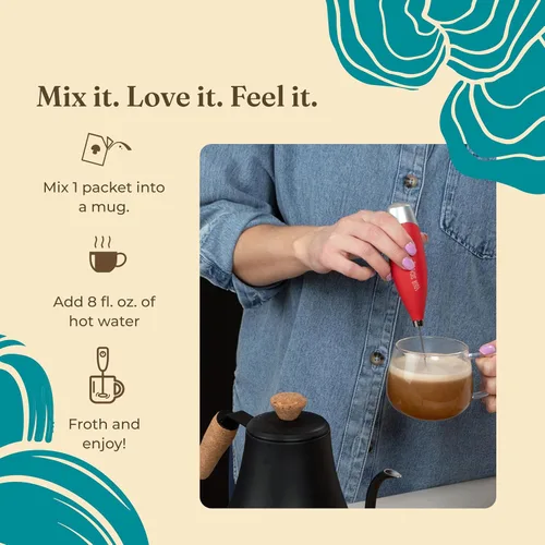 Vista 10 de Four Sigmatic - Café instantáneo de tostado medio orgánico adaptógeno con ashwagandha, chaga y tulsi, apoyo inmunológico y alivio del estrés, Keto
