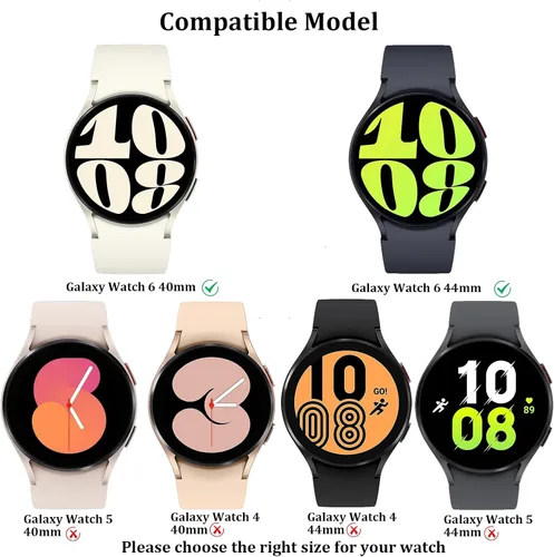 Vista 2 de QCKANLJ [6+6Pack] para Samsung Galaxy Watch 6 Funda Protectora de Pantalla 40mm, Vidrio Templado Anti-Vaho y Cubierta Protectora de PC Rígida