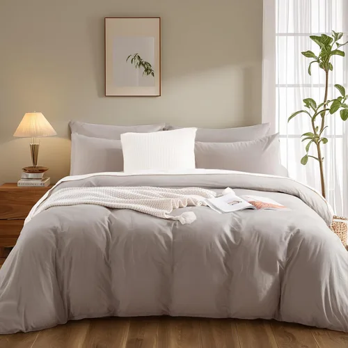 Vista 189 de NEXHOME PRO Funda de edredón Twin XL 100% algodón lavado, transpirable, duradera, texturizada, similar al lino, juego de ropa de cama para el hogar