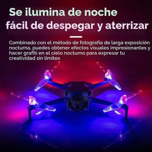 Vista 2 de Mini 4/3 hélices de repuesto de luces LED de repuesto para DJI Mini 3/4 Fly More Combo Plus Drone (2 pares)