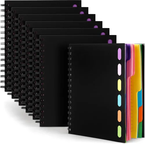 Vista 9 de Fainne 4 Pcs Cuaderno Espiral A5 de 6 Materias Rayado Universitario con Pestañas Divisorias, 6.75 x 8.25 Pulgadas, 240 Páginas Cuaderno Diario