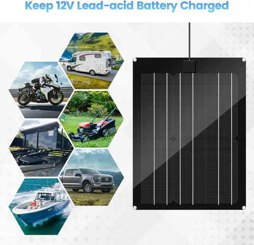 Vista 7 de Cargador de Batería Solar y Mantenedor, Kit de Panel Solar Zuomeng de 15W para Remolque de Volcado con Pulso de Mantenimiento Integrado