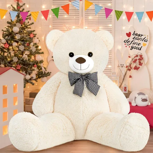 Vista 5 de Oso de peluche gigante de 47", enormes animales de peluche suaves, peluches suaves de 4 pies, gran oso de regalo para niños, novia, día de San Crema