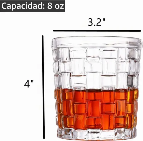 Vista 2 de Dicunoy Paquete de 6 vasos para beber jugo, vasos de agua de 8 onzas con base pesada, vasos pequeños de cristal para refrescos, agua, leche, whisky