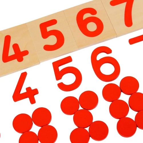 Vista 7 de Kghios Montessori Math Toy Materials Tarjetas y contadores 3 años