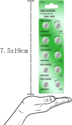Vista 3 de SKOANBE 40PCS AG3 LR41 392 384 192 1.5V botón de la célula de la moneda de la batería