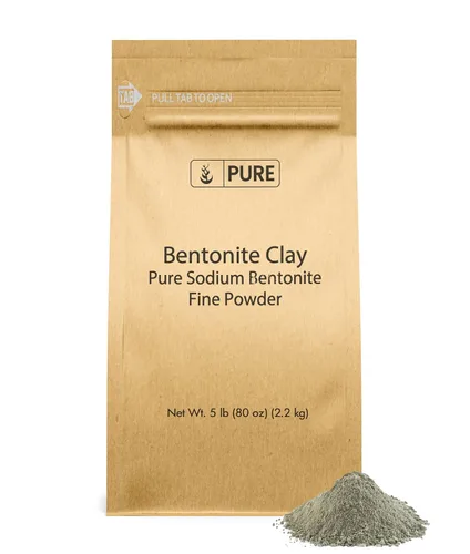 Vista 3 de PURE ORIGINAL INGREDIENTS Arcilla de bentonita (2 lb) Polvo fino, bentonita de sodio puro, para máscaras faciales y más