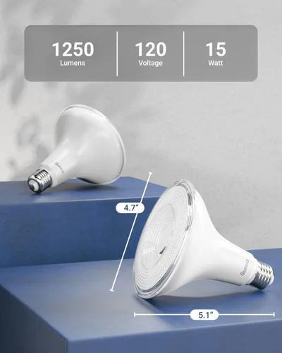 Vista 5 de Sunco - Paquete de 6 focos LED para exteriores, impermeables, PAR38 del anochecer al amanecer, 1250 LM, equivalente a 120 W 15 W, exterior