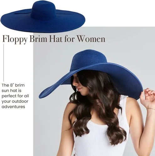 Vista 7 de San Diego Hat Company Ultrabraid Sombrero con ala extra grande, para mujer.