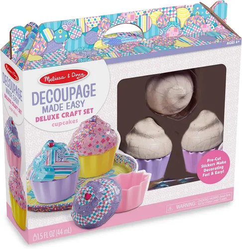 Vista 5 de Melissa & Doug Decoupage Made Easy - Kit de manualidades de papel para magdalenas
