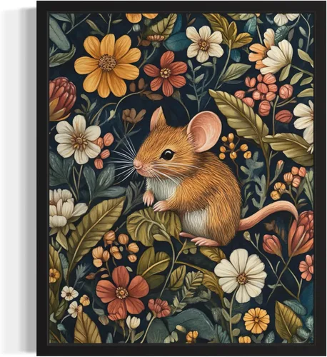 Vista 8 de Póster de Arte de Murciélago, Estilo William Morris Retro de Mediados de Siglo Botánico Victoriano Academia Oscura Decoración Gótica Galería 10a