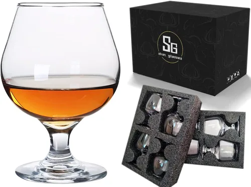 Vista 6 de Glsairy Lindos vasos de chupito pequeños de brandy juego de 8 Copas de coñac Vasos de puerto Vasos de tequila (1.75 oz 1.7 fl oz)