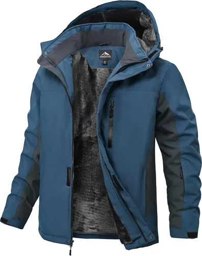 Vista 8 de Chaqueta de nieve de invierno para hombre, impermeable, para esquí, snowboard, lluvia, abrigo, con capucha aislada, forro polar