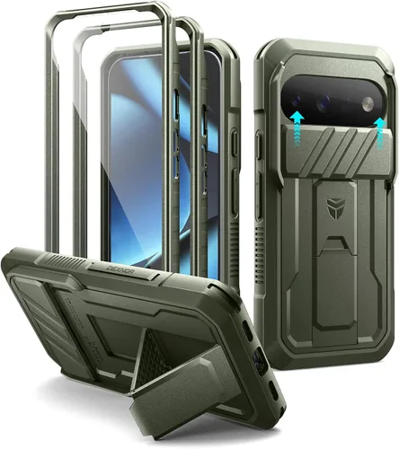Vista 27 de Dexnor Funda para Google Pixel 9 Pro XL con cubierta deslizante para cámara y protector de pantalla integrado y soporte de alta resistencia, funda