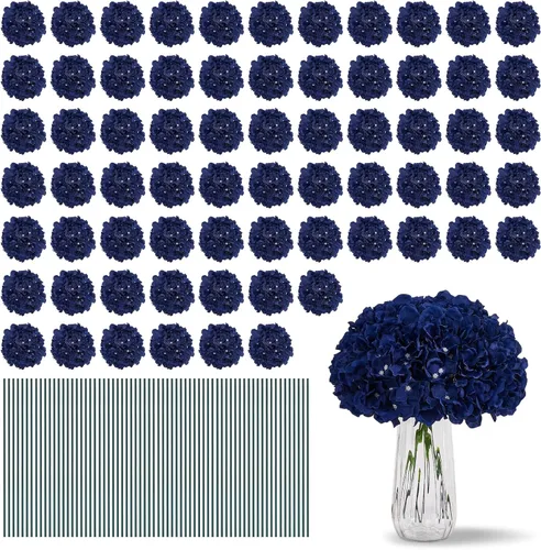Vista 63 de Flores de hortensias artificiales rosa polvoriento, 10 cabezas de flores de seda de hortensia falsas para centros de mesa de boda, ramos de 10