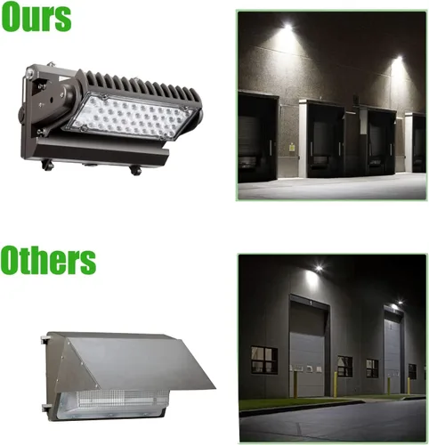 Vista 9 de Paquete de luz LED giratoria de pared con fotocélula del anochecer al amanecer, 80W 11200LM 400-600W HPS/HID Equiv., 5000K luz diurna ETL