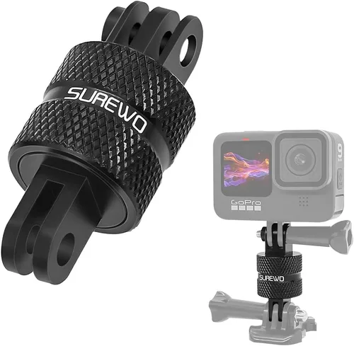 Vista 10 de Soporte de cámara de aluminio con rotación de 360 grados, montaje de adaptador ajustable de tornillo de 1/4, compatible con GoPro Hero