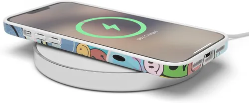 Vista 9 de Casely Funda para iPhone 14 Pro Max Todas las sonrisas Adhesivo de cara sonriente Compatible con MagSafe Diseño ultra delgado clásico
