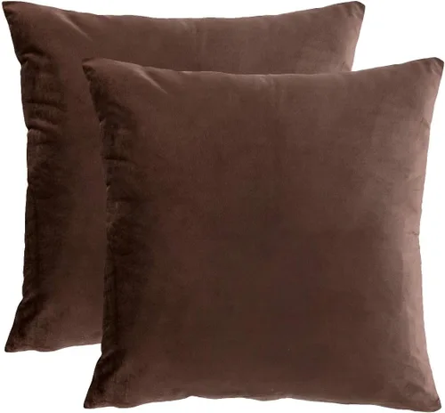 Vista 41 de RainRoad Fundas de Almohadas Decorativas Negras Juego de 2 de Terciopelo Suave 18x18 Pulgadas para Sofá Cama (Negro, 18" x 18"(Paquete de 2))